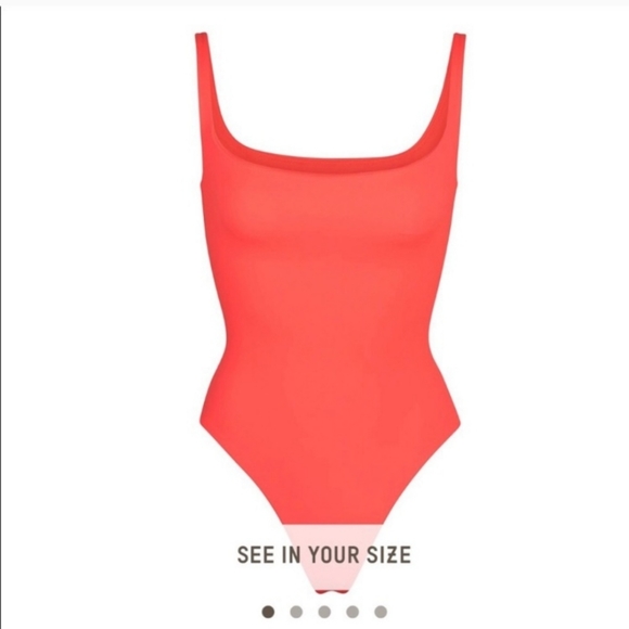 Skims Neon Fits Everybody Square Neck Bodysuit - Picture 1 of 10